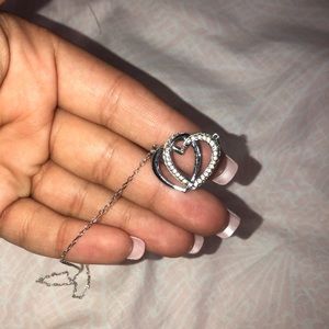 Swarovski Interlocking Sliver Heart Necklace